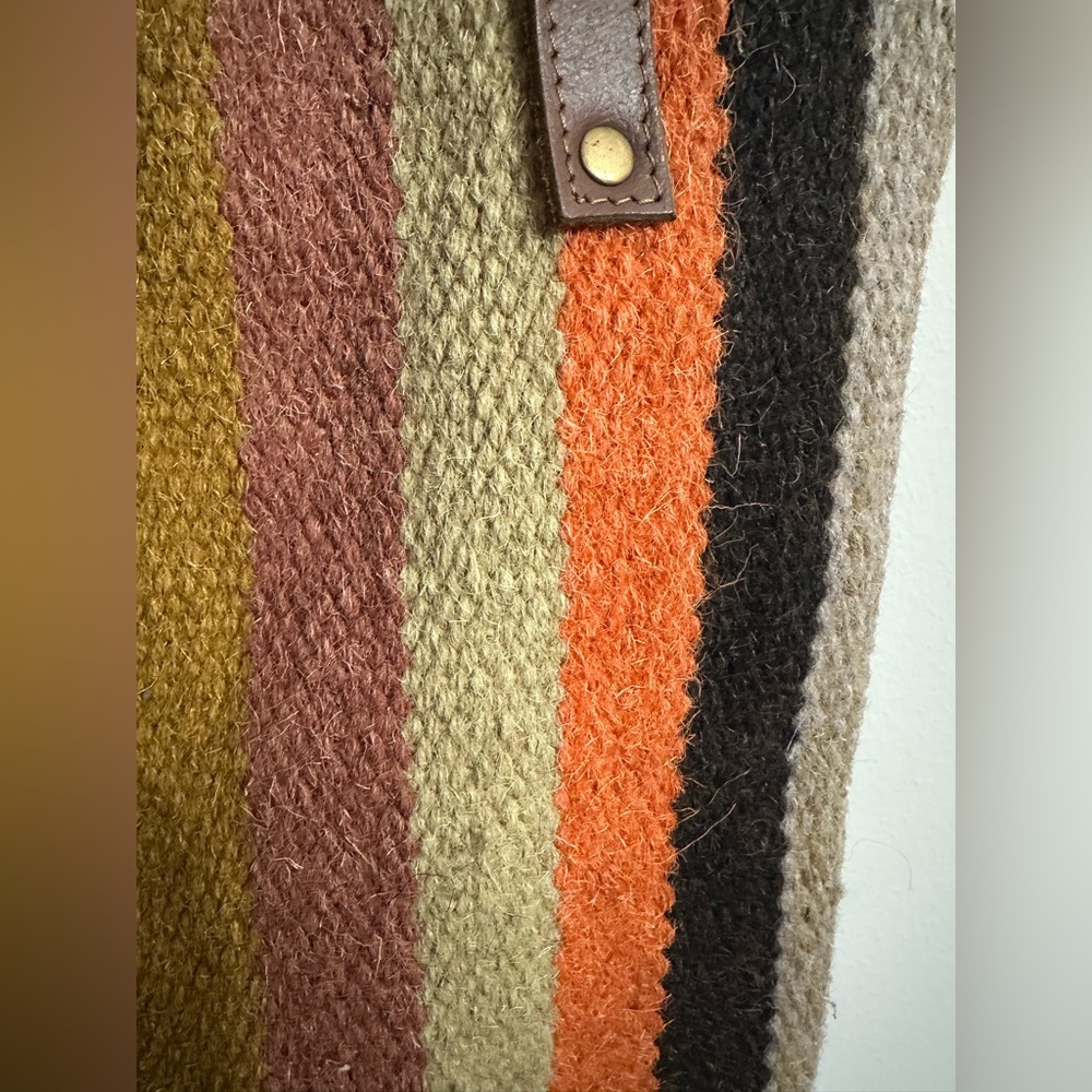 Raj woolen, cotton, leather boho bag tote. Vintage new with tags. Anthropologie - Picture 3 of 9